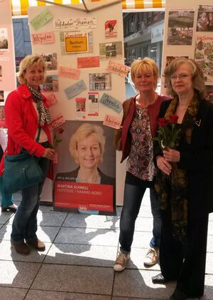 Im Kommunalwahlkampf 2014: Es wird ein Verkehrskonzept gefordert v.l.n.r. M. Schnell, C. Laschinski, O. Scholz